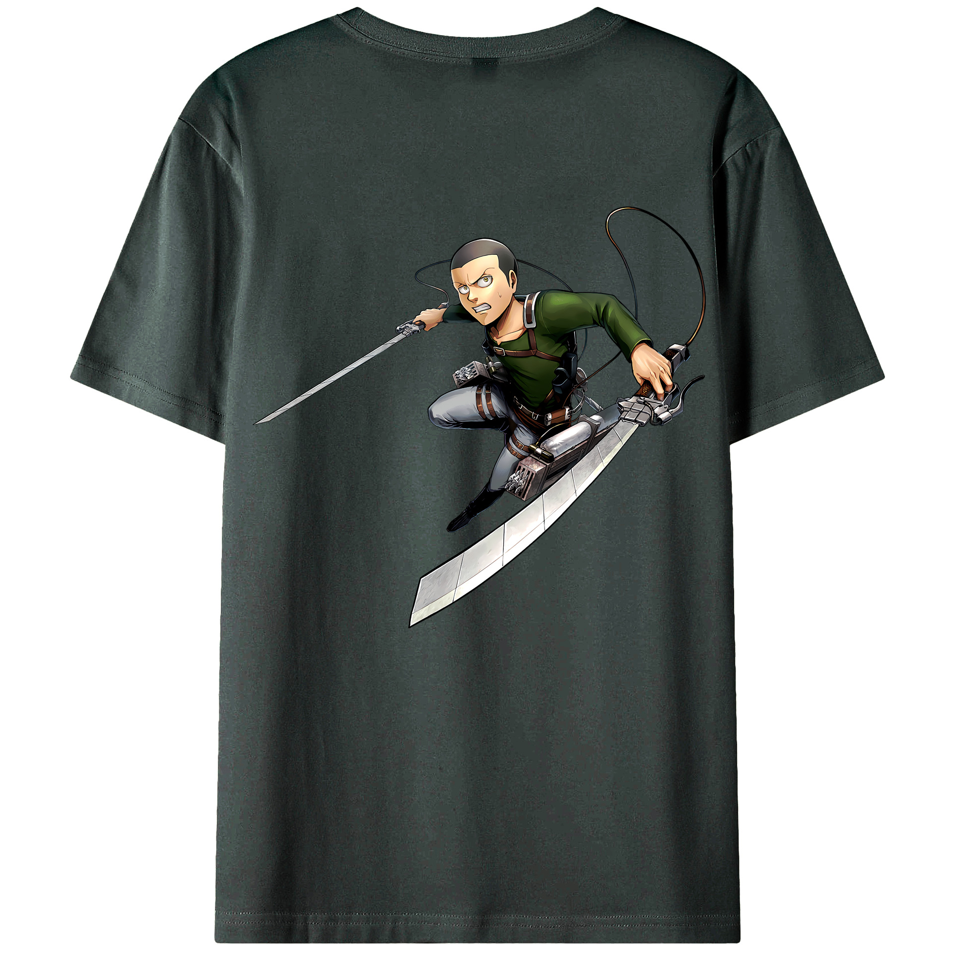 （画像用） 進撃の巨人 コニー·スプリンガー Attack on Titan Connie Springer 綿100％ メンズ半袖Tシャツ（バックプリント） 通気性